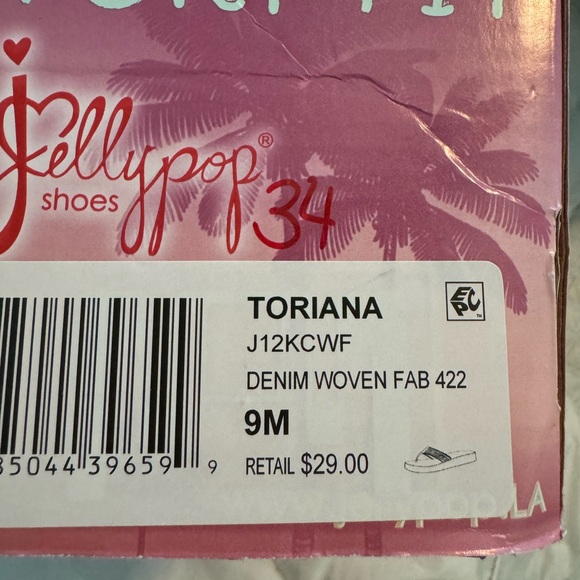 Jellypop size 9 new in box fringed flip flops in navy - Picture 3 of 5